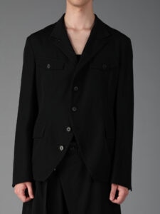 WOOL GABARDINE MEN'S STAND COLLAR JACKET