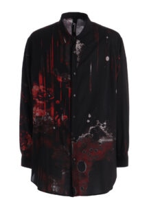 RAYON FLORAL STRIPED BIG SHIRT
