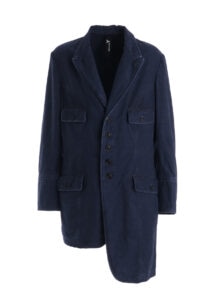 SULFUR DYED BACK SATIN PANEL ASYMMETRIC JACKET
