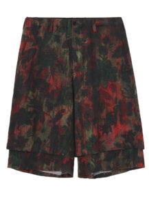 COTTON WOOL VIYELLA SHADOW FLORAL PATTERN DOUBLE LAYER HALF PANTS