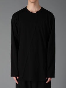 COTTON JERSEY CUT-OFF LONG SLEEVED T