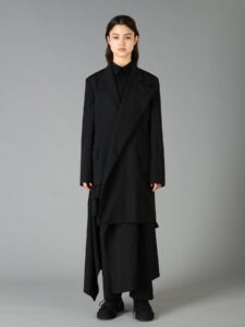 WOOL GABARDINE ASYMMETRICAL JACKET