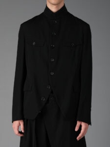 WOOL GABARDINE MEN'S STAND COLLAR JACKET