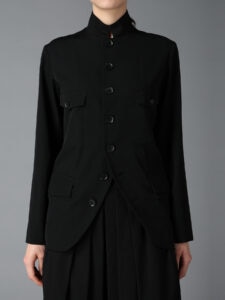 WOOL GABARDINE WOMEN'S STAND COLLAR JACKET