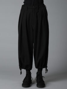 WOOL GABARDINE BALLOON PANTS