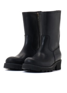 BLACK LEATHER ENGINEER BOOTS